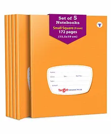 Target Publication Small Square Ruled Notebooks Pack of 5 - 172 Pages each