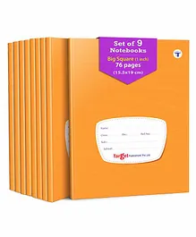 Target Publication Big Square Ruled Notebooks Pack of 9 - 76 Pages each