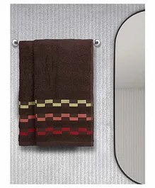 Bianca Mercerized Combed Cotton Bumpy Stripes Wash Cloths Pack of 2 - Brown