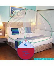 Silver Shine Foldable Double Bed Mosquito Net King Size - Green