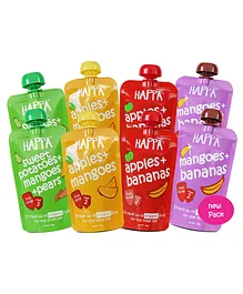 Happa Organic Kids Food Fruit Puree Pack of 8 - 100 gm Each