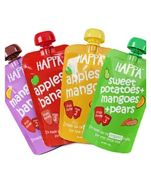 Happa Organic Baby Food Fruit Puree Pack of 4 - 100 gm Each