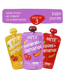 Happa Organic Baby Food Fruit Puree Pack of 3 - 100 gm Each