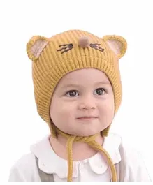 Ziory Woolen Beanie Cap With Stitched Ears Yellow - Diameter 44- 48 cm (Stretchable)