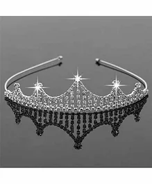 Ziory Embellished Crystal Crown - Silver 
