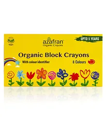 Azafran Organic Block Crayons 8 Shades- Multicolour