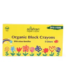 Azafran Organic Block Shaped Crayons 8 shades - Multicolor