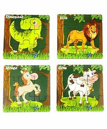 FunBlast Wooden Animal Jigsaw Puzzles Multicolour - 36 Pieces