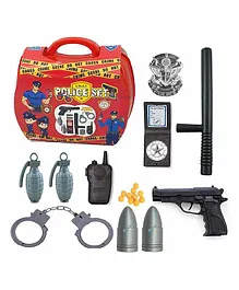 FunBlast Police Play Toy Set Red - 19 Pieces