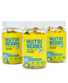 NutriBears Kids Calcium with Vitamin D Gummies Pack of 3 - 30 Pieces Each 