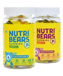 NutriBears Kids Multivitamin and Calcium Gummies Combo of 2 - 30 Pieces Each 