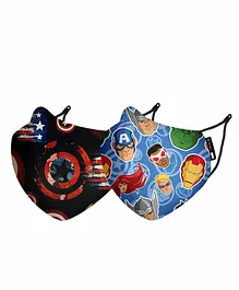 Nirvana Being Marvel Captain America Badge & Avengers N95 Face Masks Medium - Pack Of 2