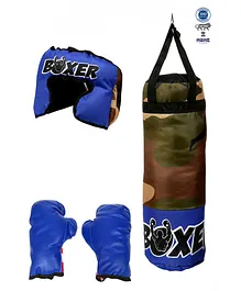 Legends of Sports Export Quality Boxing Kit - Blue & Green