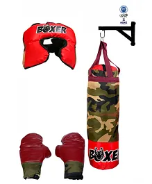 Legends of Sports Boxing Kit With Stand - Red Green