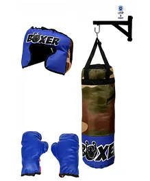 Legends of Sports Boxing Kit With Stand - Blue Green
