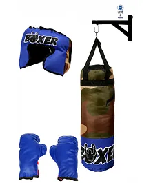 Legends of Sports Boxing Kit With Stand - Blue Green