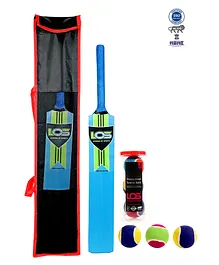 Legends of Sports Kids Special Wooden Cricket Bat with Tennis Balls Blue - Size 5