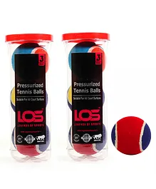 Legends of Sports Tennis Balls Pack of 6 - Multicolour