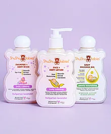 Shushu Babies Natural Calming Lavender Winter Combo Pack of 3 - 200 ml Each