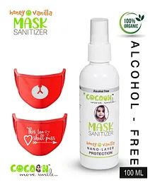 COCOON ORGANICS 100% Organic Alcohol Free Honey Vanilla Fragrance Mask Sanitizer With Kids Cotton Mask - Pack of 2