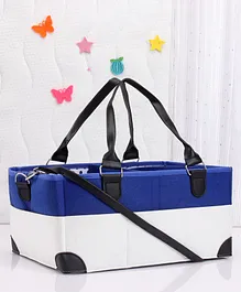 Baby Diaper Caddy Storage Bag - White & Blue
