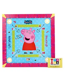 Peppa Pig Carrom board with Carrom Coins & Sticker - Pink Blue