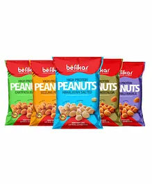 Befikar Assorted Peanuts with 5 Different Seasoning Pack of 5 - 140 gm each