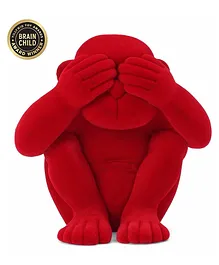 Rubbabu Monkey Soft Toy Red - Height 11.5 cm