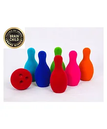 Rubbabu Natural Rubber Foam Six Pin Bowling Set - Multicolour