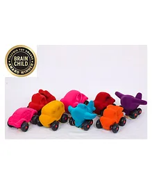 Rubbabu Free Wheel Little Toy Vehicles Pack of 8 - Colour May Vary