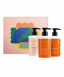 Arata Natural Bath & Hair Care Shower Power Gift Box Pack of 3 - 300 ml Each