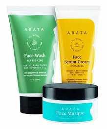 Arata Revitalizing Face Care Detox With Serum-Cream Wash & Masque - 100 ml, 150 ml, 100 gm