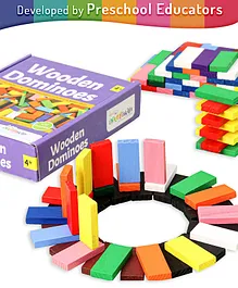 Intelliskills Wooden Dominoes 120 pieces - Multicolour