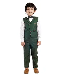 Alles Marche 3 Piece Full Sleeves Solid Party Suit - Green
