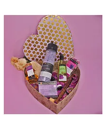 Soulflower Organic & Natural Lavender Special Heart Bath & Body Gift Set for Raksha Bandhan & Diwali