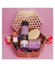 Soulflower Organic & Natural Lavender Hexagon Special Bath & Body Gift Set for Men, Women -  Parents & Teenagers, Raksha Bandhan & Diwali