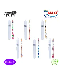 MAXI Toothrushes Travel Pack of 6 - Multicolour