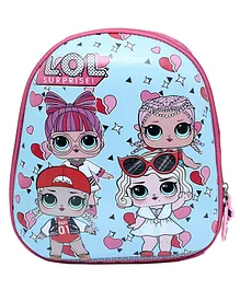 Spiky Shell School Bag Cartoon Print Blue & Pink - Height 12 Inches