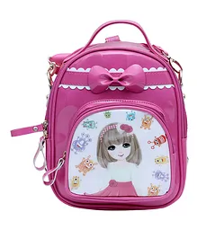 Spiky School Bag Doll Print Pink - Height 9.8 inches