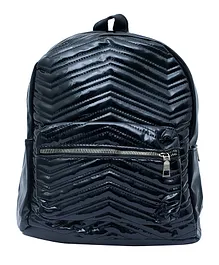 Spiky Nylon Bag with Front Pocket Black - 11 Inches