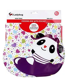 Ladybug Feeding Bib Panda Design - White
