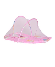 Passion Petals Digital Printed Bear Balloon Bedding Set With Mosquito Net - Pink