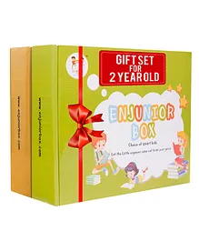 Enjunior Box Educational Activity Game With Puzzles & Role Play Mask Pack of 2 - Yellow Green