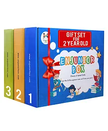 Enjunior Box Educational Activity Game With Puzzles & Role Play Mask Pack of 3 - Yellow Green Blue