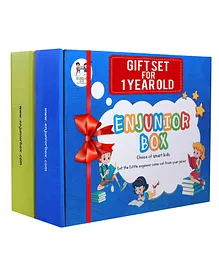 Enjunior Box Educational Activity Game With Puzzles & Role Play Mask Pack of 2 - Blue Green