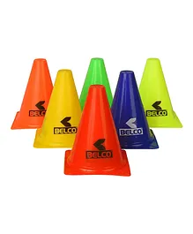 Belco Sports 6 Inch Cone Marker Set Multicolor - Pack of 18