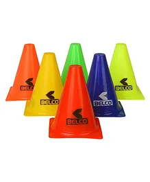 Belco Sports 6 Inch Cone Marker Set Multicolor - Pack of 36
