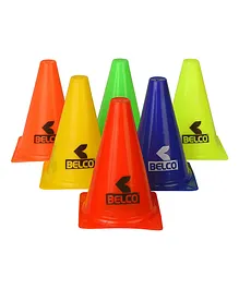 Belco Sports 9 Inch Cone Marker Set Multicolor - Pack of 6