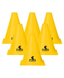 Belco Sports 6 Inch Cone Marker Set Yellow - Pack of 6