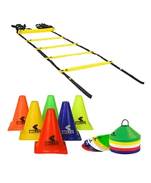 Belco Stacking Cone Space Markers Agility Ladder Pack of 17 - Multicolor
